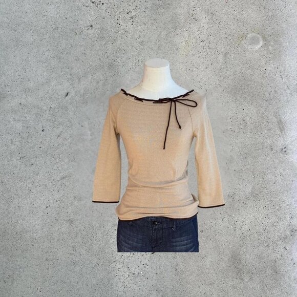 Unbranded Sweaters - Vintage tan boat neck sweater